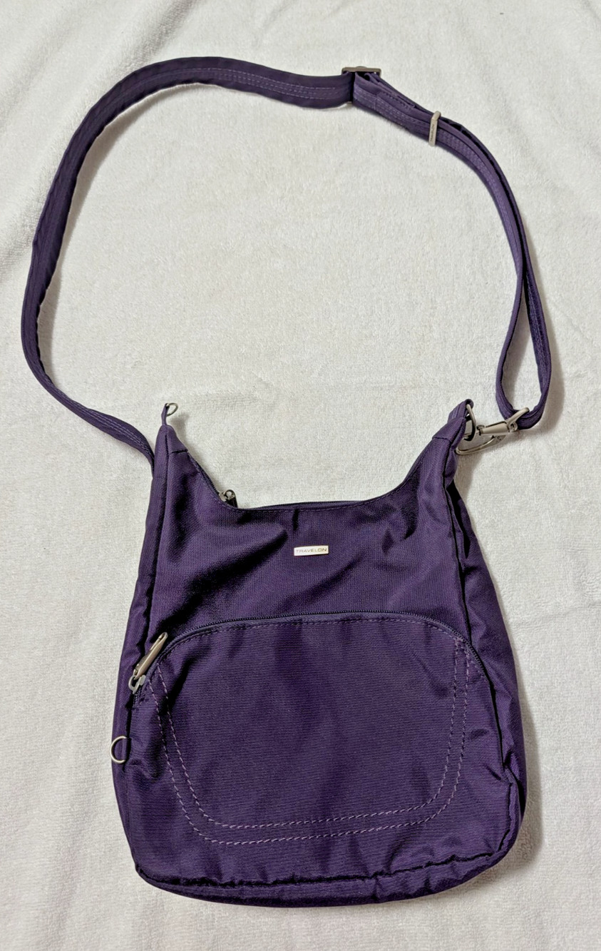 Travelon anti theft classic Cross Body Bag purple very nice